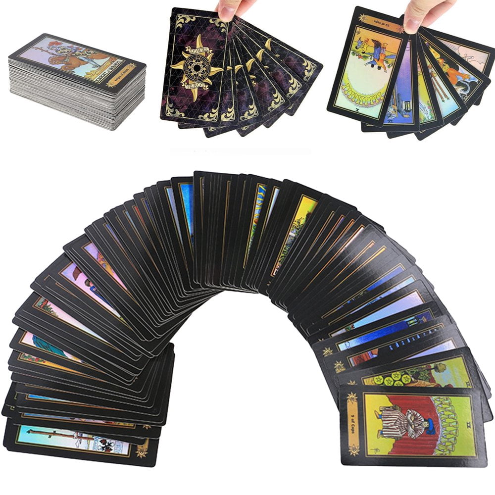 POINTERTECK 78 Tarot Deck Tarot Cards with Guidebook Tarot Cards Future Telling Game for Beginners and Professional Player Holographic Tarot Cards Artwork for Divination