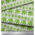 thumbnail image 2 of Soimoi Poly Georgette Fabric Aztec & Tribal Elephant Ethnic Decor Fabric Printed Yard 52 Inch Wide, 2 of 3