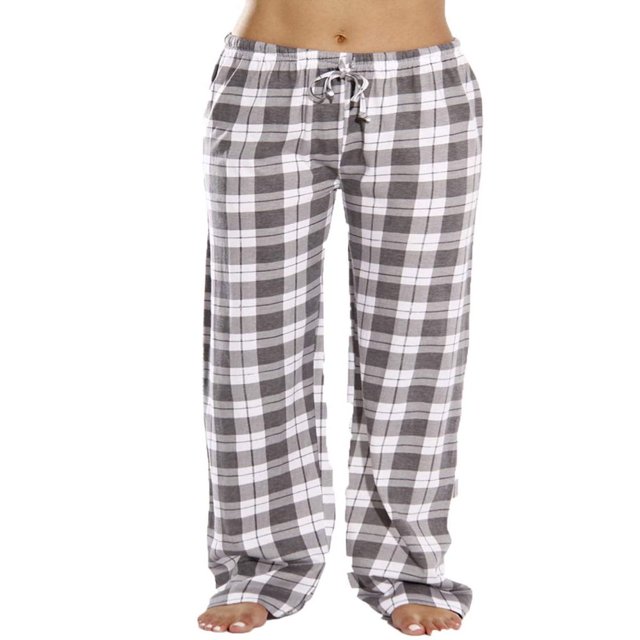 Women Plaid Pajama Pants Sleepwear Drawstring Cotton Loose Bottoms
