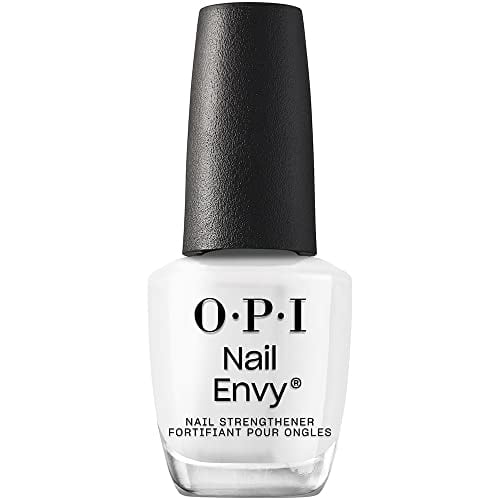 OPI Nail Envy, Nail Strengthening Treatment with Tri-Flex Technology, Stronger Nails in 1 Week, Vegan Formula, Opaque Soft White Crème Finish, Alpine Snow, 0.5 fl oz
