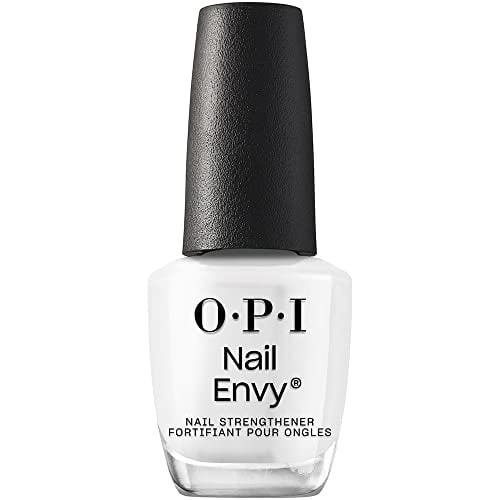 OPI Nail Envy, Nail Strengthening Treatment with Tri-Flex Technology, Stronger Nails in 1 Week, Vegan Formula, Opaque Soft White Crème Finish, Alpine Snow, 0.5 fl oz