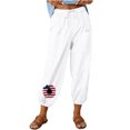 thumbnail image 1 of VEKDONE Pantalon Long en Lin pour Femmes Blanc G, 1 of 6