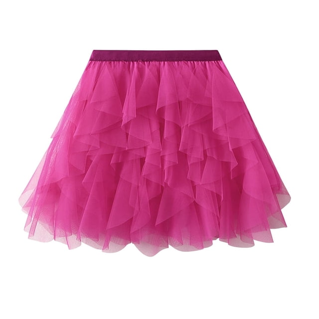 Solid Color Layered Mesh Fairy A-Line Skirt for Women