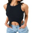 thumbnail image 1 of Summer Ribbed Tank Tops Casual Women Sleeveless Irregular Hem Vest Solid Color Slim Fit Crop Tops Female Base Tops Brown S, 1 of 3