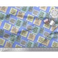 thumbnail image 2 of Soimoi Blue polyester Crepe Fabric Motivational Quotes Text Decor Fabric Printed Yard 52 Inch Wide, 2 of 5