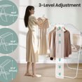 thumbnail image 3 of LEDREM 2-Tier Clothes Drying Rack, Foldable with 4 Adjustable Wings, 33 Rails, 27 Sock Clips, Free-Standing for Indoor/Outdoor Use, White and Grey, 3 of 12