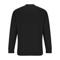 thumbnail image 4 of Penkiiy Men's Solid Color 3-Button Round Neck Waffle Long Sleeved Shirt Black, 4 of 8