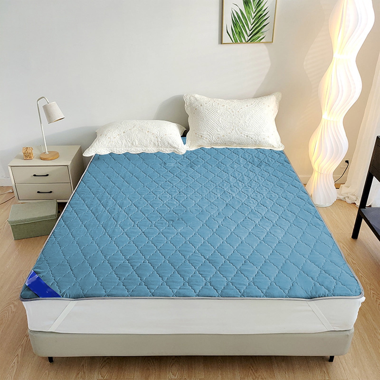 Openpig Protège-Matelas Format Grand, Imperméable, Housse Matelassée avec Sangles à Bande Élastique pour Enfants, Doux et Confortable, Respirant