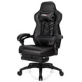 thumbnail image 1 of Gymax Office Computer Desk Chair Gaming Chair Adjustable Swivel w/Footrest Black, 1 of 10