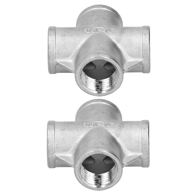 2Pcs 4?Way 1/2?150 Adapter NPT Stainless Steel Connector Home Brewing Pipe Fittings