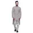 thumbnail image 1 of Atasi Long Sleeve Kurta Printed Button Down Asymmetric Designer Kurta For Boys, 1 of 5