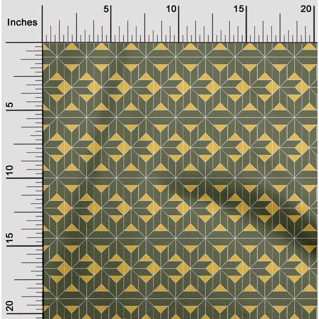 oneOone Cotton Cambric Fabric Square|Diamond & Triangle Geometric Print Fabric By The Yard 56 Inch Wide