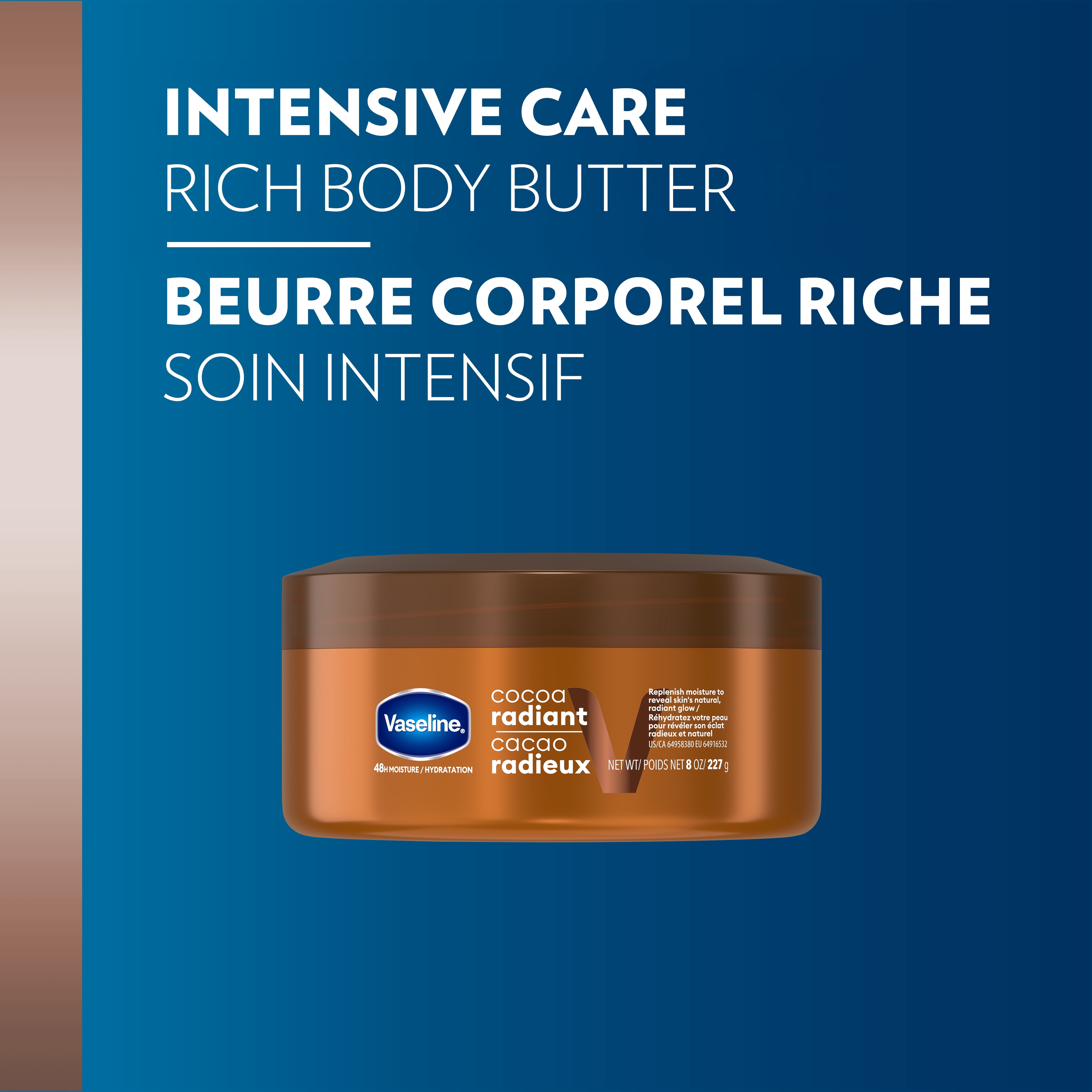 Vaseline Rich Body Butter Cocoa Radiant 48H Moisture, 227 g