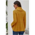 thumbnail image 4 of Chandails Femme Chauds Chandails Asymétriques Tricotés Col Roulé Uni Cache-Cœur Tricoté Manches Longues Chemises Hauts Décontracté TG, 4 of 6