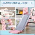 thumbnail image 4 of Qaba 3 in 1 Toddler Slide for Indoor with Basketball Hoop, Climber, Pink, 4 of 10