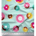 thumbnail image 3 of Soimoi Green Modal Satin Fabric Donuts Food Print Fabric by Yard 42 Inch Wide, 3 of 5