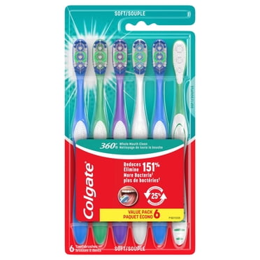 Colgate 360 Whole Mouth Clean Medium toothbrush for adults, 6pk