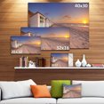 thumbnail image 3 of Row of Beach Huts at Sunset - Modern Landscape Canvas Art, 3 of 4