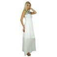 thumbnail image 4 of Bimba Robe Longue Maxi Blanche pour Femmes à Moitié Doublée avec Encolure Perlée, 4 of 6
