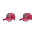 thumbnail image 3 of Decodeary Casquette de Baseball à la Mode Ajustable et Protégée du Soleil Chapeau Multi-Couleurs Rouge Rose 2Set, 3 of 6