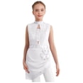thumbnail image 1 of Oyolan Robe de Patinage Artistique Brillante pour Filles, Robe de Danse Lyrique, Justaucorps de Ballet à Jupe Froncée pour Compétition, Ivoire 16, 1 of 4