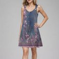 thumbnail image 4 of Ovzne Robes pour Femmes Robe Femme Printemps et Été Vacances Bouton Col en V à Bretelles Robe Haut Robe d'Été Imprimée Liquidation, 4 of 7