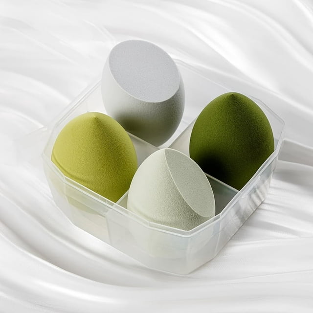 SNNROO 4 Pcs Makeup Sponges Blender Set Professional Sponge Foundation Blending Blender Sponge For Makeup Tool with Gift Box Latex-Free Dry Wet Use Foundation Cosmetic Makeup Accessorie
