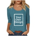 thumbnail image 4 of Hiiyo T-Shirt à Manches 3/4 pour Femme à Col Rond, T-Shirt Décontracté Uni, Tailles G, 4 of 6