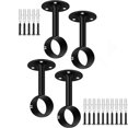 thumbnail image 1 of LNGOOR Support de Tringle à Rideaux de Plafond, Support de Tringle à Rideaux Robuste, Acier Inoxydable Noir Mat, Crochets et Cintres pour Tringles de Rideaux de Plafond, Convient aux Poteaux de Draperie de 1 1/4 Po, Ensemble de 4, 1 of 6