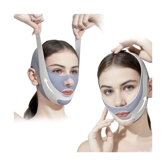 AoVoTo 2 Pack V Line Lifting Mask with Chin Strap for Sleeping, Reusable Chin Strap for Double Chin for Women, Adjustable Chin Strap, Jaw Exerciser