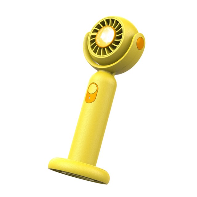 Unatoiry Portable Handheld Fan Rechargeable Adjustable Summer Sleep Cooling Travel Carrying Office Face Hand Desktop Cooler Yellow