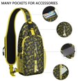 thumbnail image 4 of Fresh Yellow Lemon Print Sling Backpack, Cute Summer Fruit Design Crossbody Daypack with Retro Vintage Floral Patterns, Lightweight and Durable, 4 of 5