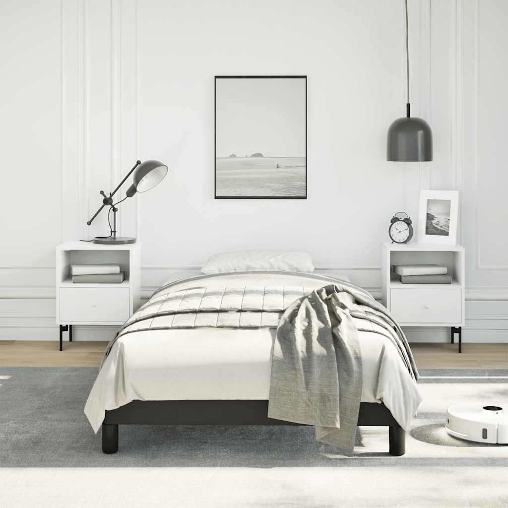 vidaXL Cadre de Lit Noir 100x203 cm Grand Lit Simple Simili Cuir