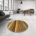 thumbnail image 3 of Ahgly Company Tapis d'Intérieur Carré Abstrait Orange Or, 7 Pieds Carré, 3 of 6