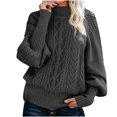 thumbnail image 1 of TIMIFIS Chandails pour Femmes Chandail Col Rond Manches Longues Surdimensionné Tricot Pelucheux Chaud Chandail Hiver Automne Chandail Haut Extérieur Automne/hiver, 1 of 5