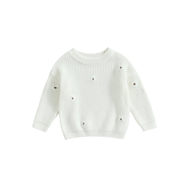 Fortune Baby Girl Floral Sweater Long Sleeve Knit Pullover Infant Fall Winter Warm Tops