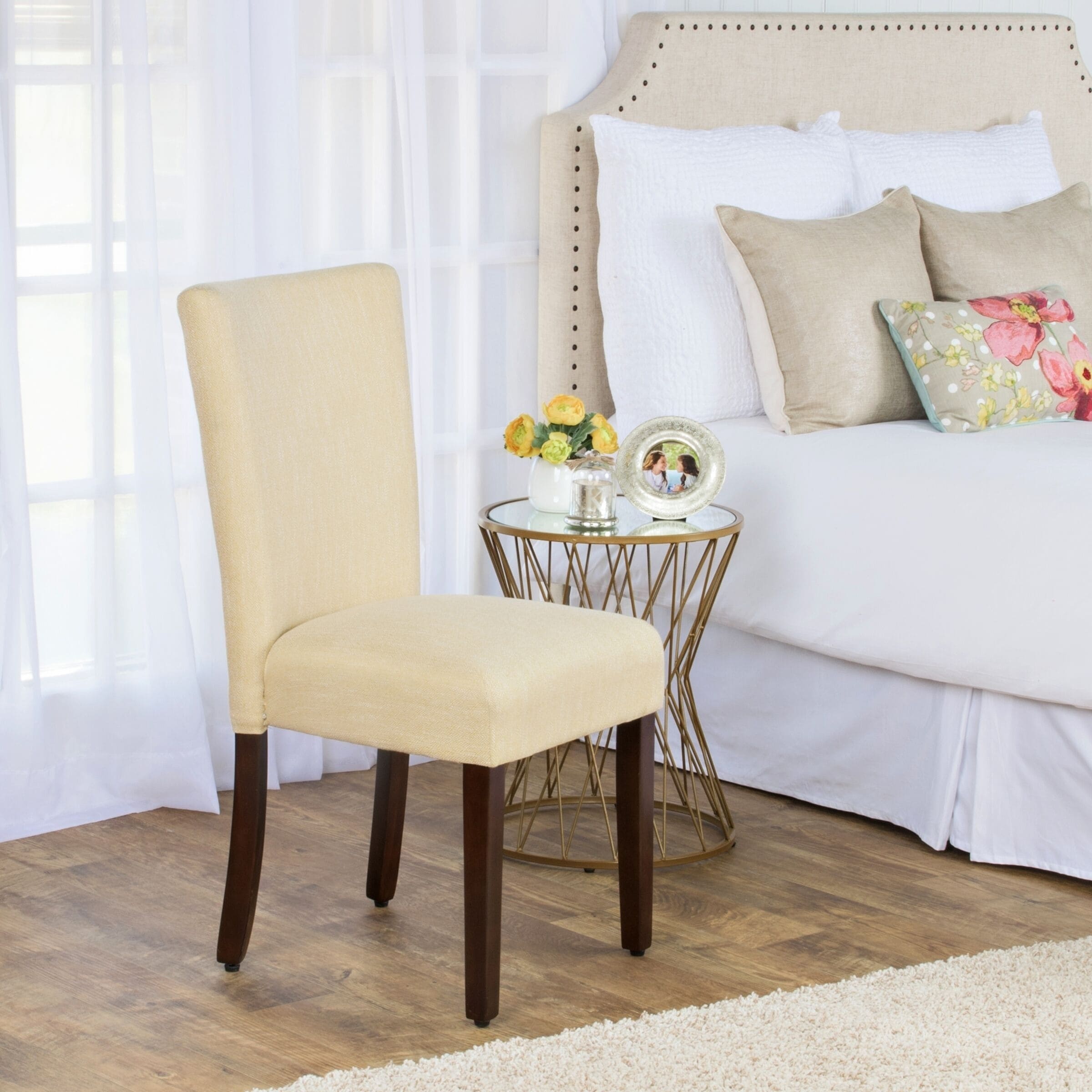 HomePop Parsons Classic Upholstered Accent Dining Chair, Yellow (Set of 1)
