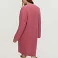 thumbnail image 4 of RXIRUCGD Womens Casual Oversized Loose Solid Color Long Sleeved Sweater Jacket Tops, Pink, Size: S, 4 of 6