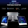 thumbnail image 2 of TUTT Moniteur à Écran Tactile Portable 16” FHD IPS / Support et Étui / Haut-Parleur Intégré / Cadre en Aluminium, 2 of 11
