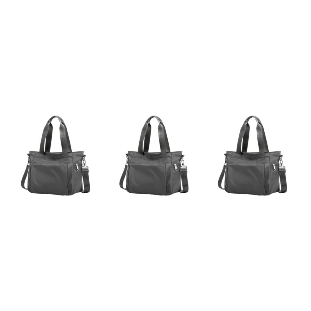 Wweixi 1/2/3 Sac Fourre-Tout Durable pour Femmes - Imperméable et Résistant à l'Usure, Multiples Poches Gris 3 Pcs