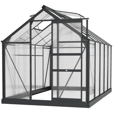Outsunny Greenhouse, Walk-In Hot House, Clear PC Board with Sliding Door