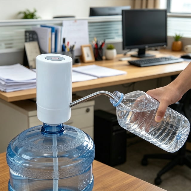 Water Bottle Pump with Automatic Water Dispenser | Rechargeable Drinking Water Pumping Device | Portable Electric Water Suction Pump for Home Kitchen Office