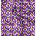 thumbnail image 1 of Soimoi Purple Poly Georgette Fabric Florals Floral Decor Fabric Printed Yard 52 Inch Wide, 1 of 6