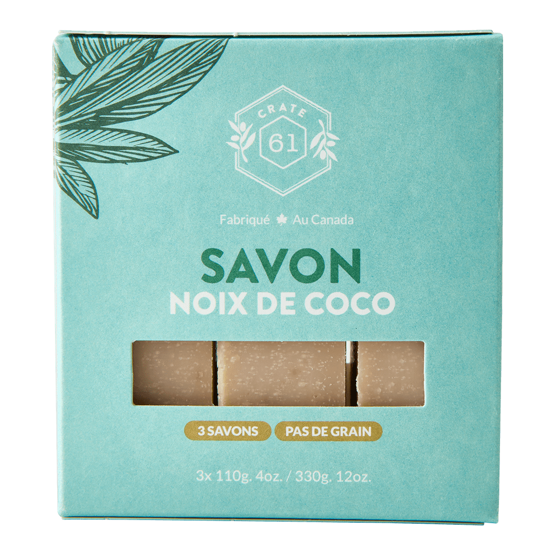 Crate 61 Coconut Bar Soap, 3x110g 4oz. / 330g 12oz.