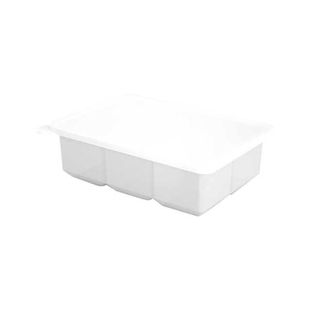 Binwennn Grands Glaçons pour avec Plateau à Glaçons en Silicone à 6 Compartiments avec Couvercle Machine à Glaçons Réutilisable pour Jus Boissons Café