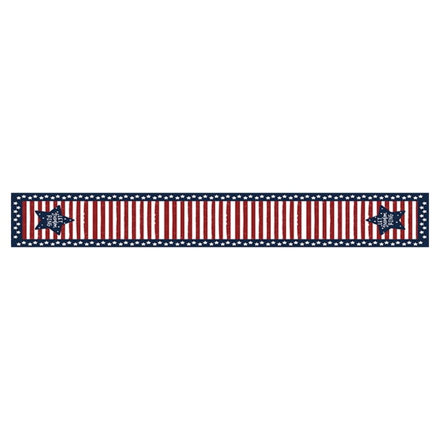 Qocolhg Décorations du 4 Juillet - Chemin de Table Patriotique pour la Journée, Rayures Rouges Blanches Bleues et Étoiles, Chemin de Table Motif Thème Américain, Chemin de Table, Décoration de Cuisine du 4 Juillet pour la Fête de l'Indépendance