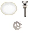 thumbnail image 1 of 19.5-in. W CUPC Oval Bathroom Undermount Sink Set In White - Brushed Nickel Hardware - Overflow Drain Incl. AI-20384, 1 of 8