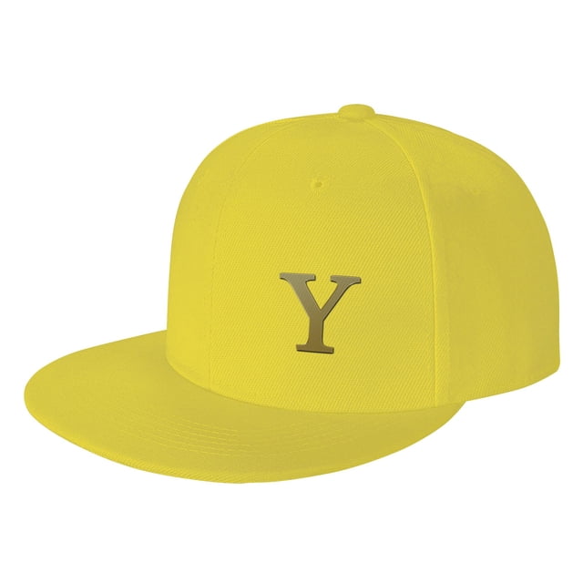 ZICANCN Alphabet Y Pattern Baseball Caps, Trucker Hats for Men And Women, Adjustable Breathable Flat Caps, Yellow