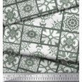 thumbnail image 3 of Soimoi Modal Satin Fabric Check & Damask Patchwork Print Fabric by Yard 42 Inch Wide, 3 of 3