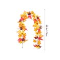 thumbnail image 3 of LSLJS Halloween Thanksgiving Decorations Artificial Leaf Garland Rattan Hanging Pumpkin Maple Leaf Garland Indoor Home Halloween Christmas Party Fireplace Decorations, Plasti C Maple Leaf Rattans, 3 of 7
